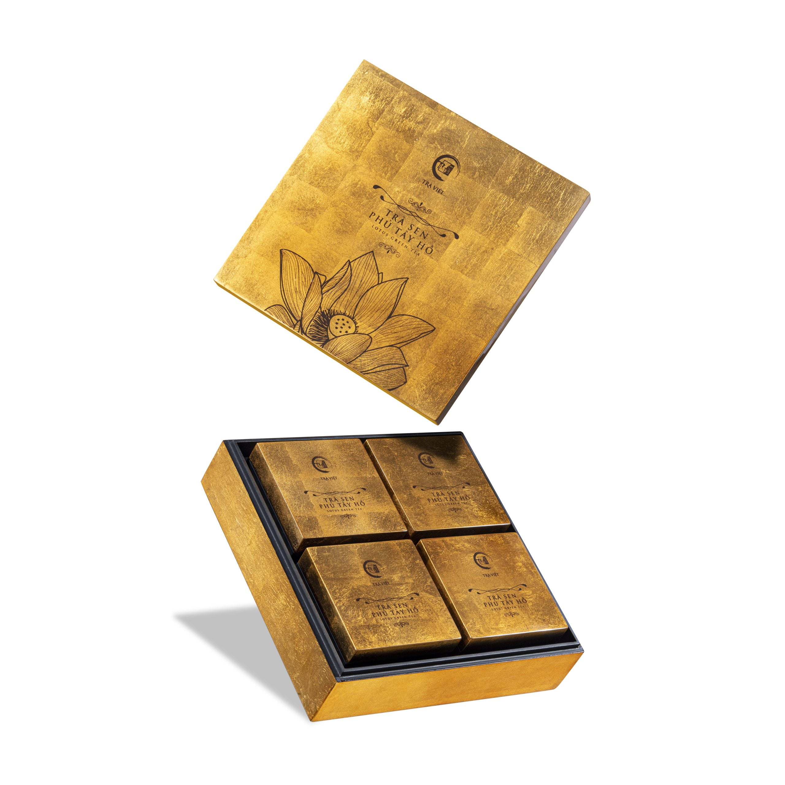 Trà Sen Tây Hồ – Hộp sơn mài Gold 9999