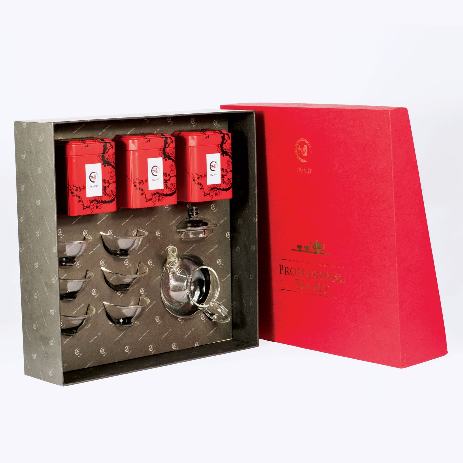 Hộp Quà Bộ Ấm Trà Thuỷ Tinh Lục Ẩm