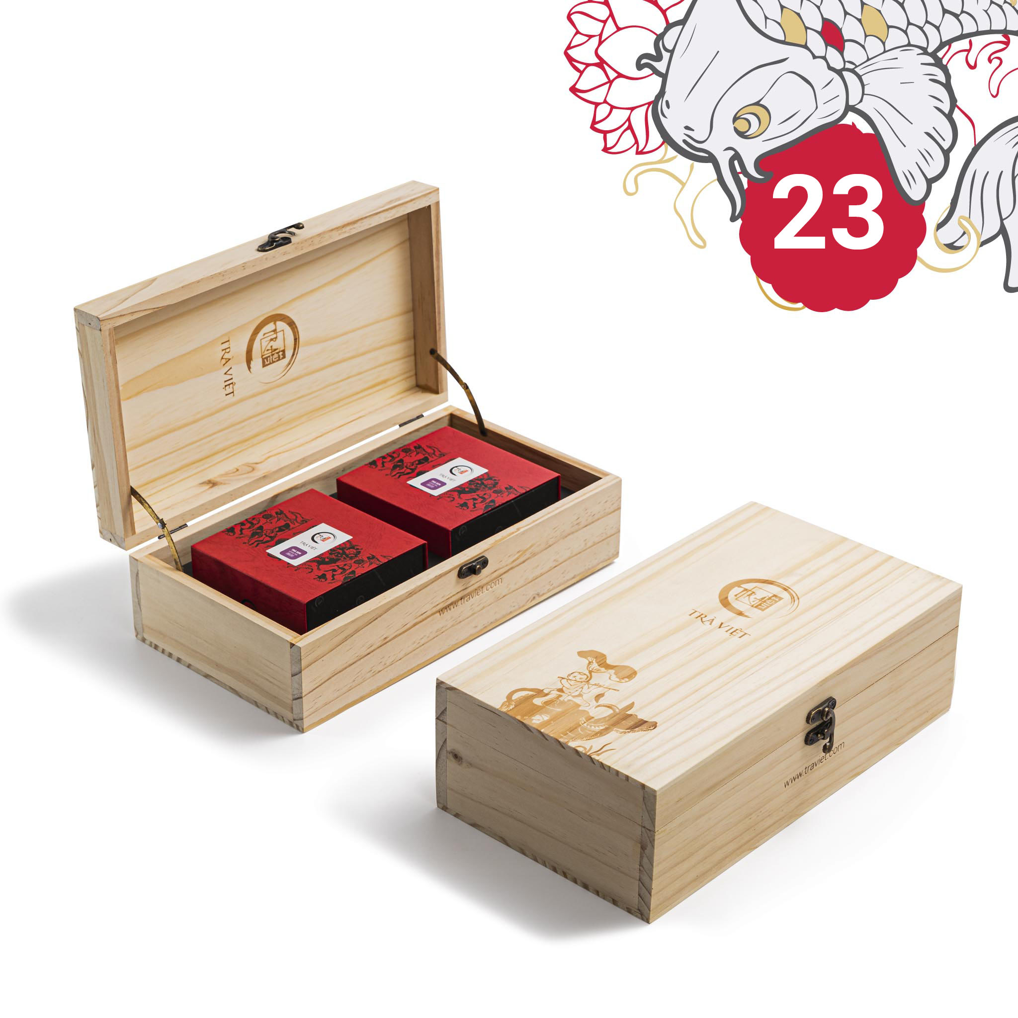 Hộp Bánh Trung Thu 23 : Trà Phổ Nhĩ, bánh Gà quay sốt X.O