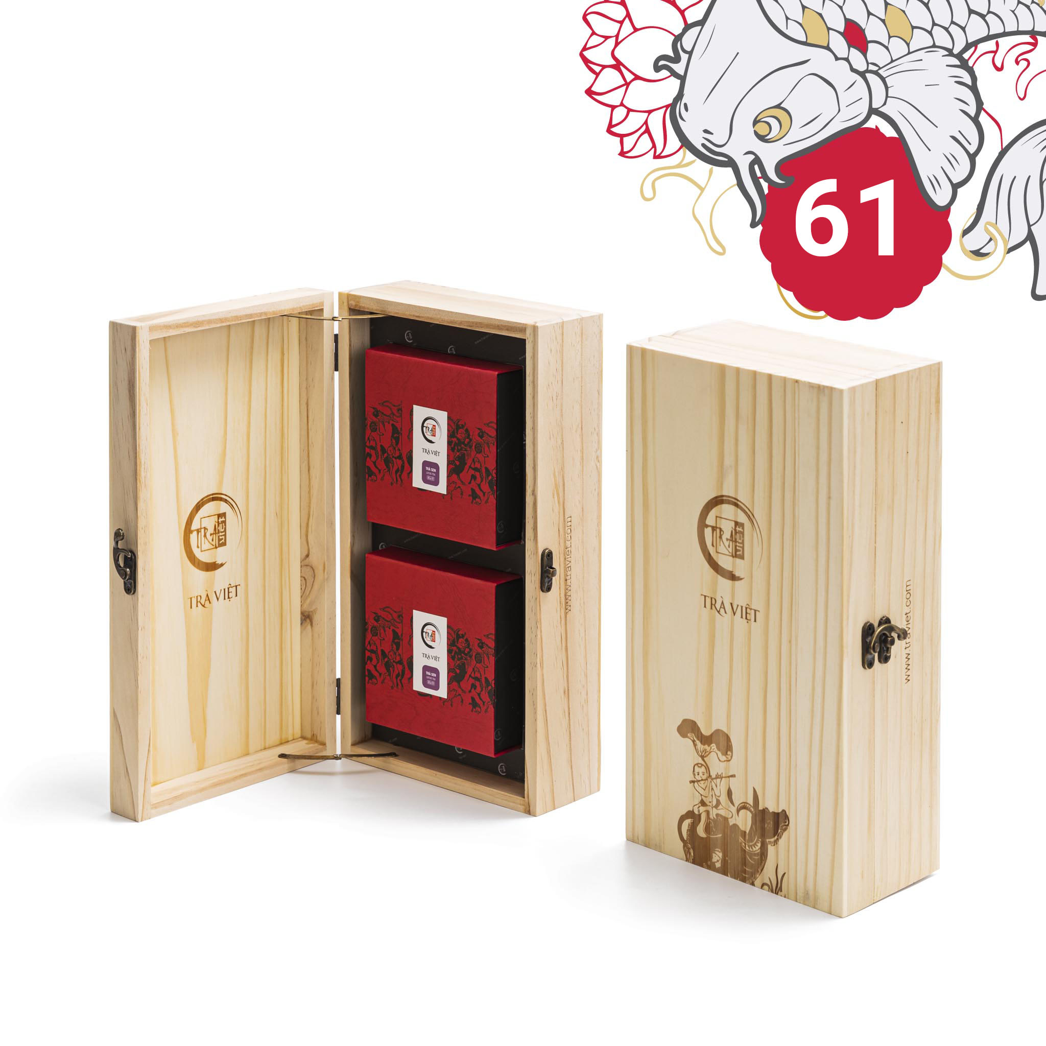 Hộp Bánh Trung Thu 61 - Trà Thái Nguyên, Bánh Đậu xanh