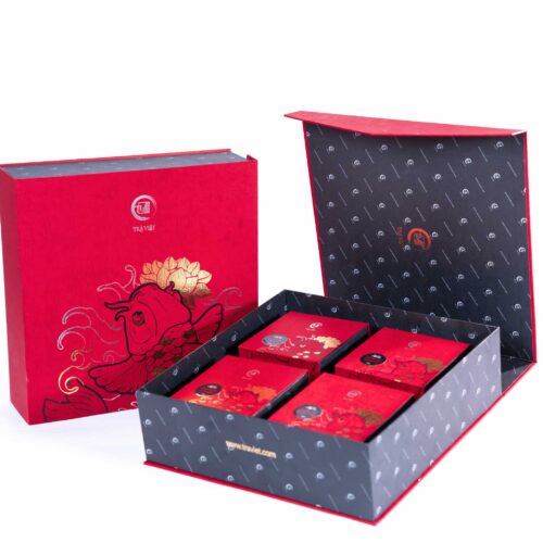 Hộp bánh trung thu cao cấp Trà Việt - hộp thịnh vượng mở nắp