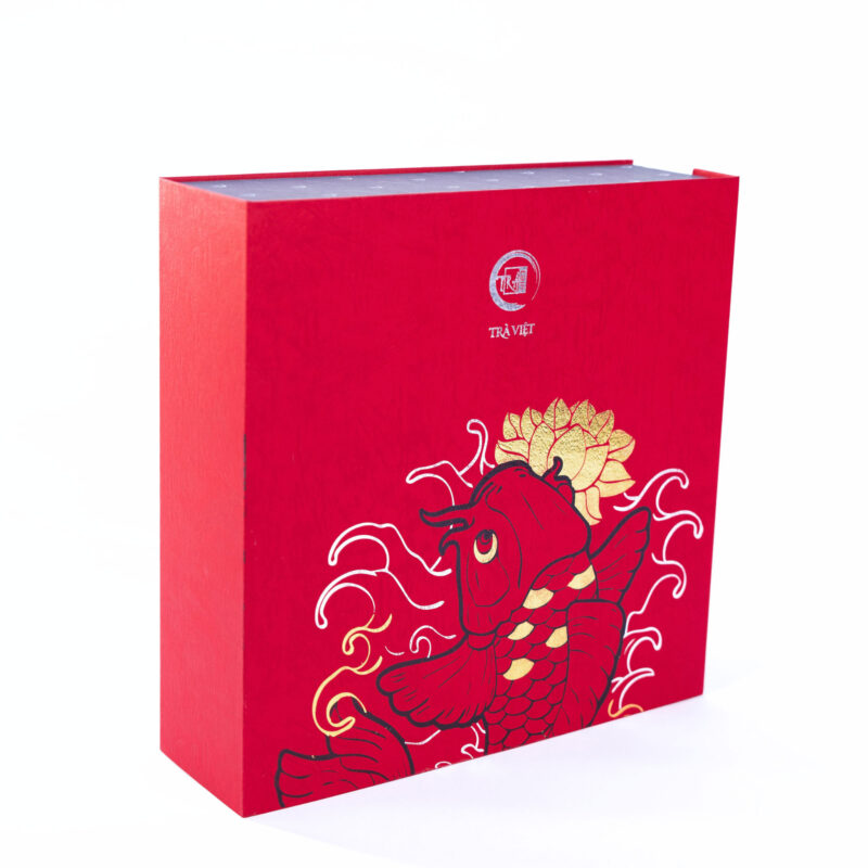 Hộp bánh trung thu cao cấp Trà Việt - hộp thịnh vượng đóng nắp đứng