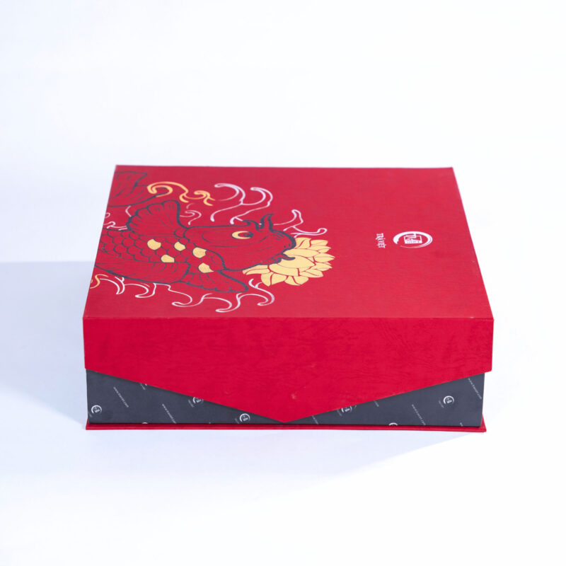 Hộp bánh trung thu cao cấp Trà Việt - hộp thịnh vượng đóng nắp