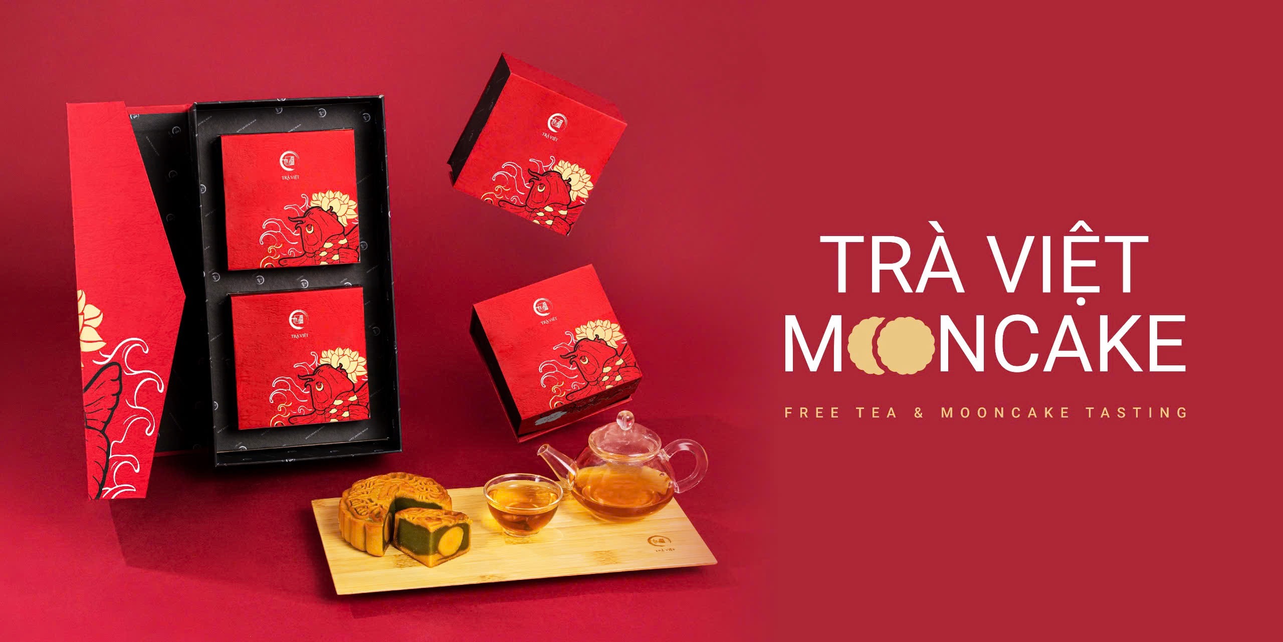 Banner bánh trung thu Trà Việt - Cá Chép Chơi Trăng