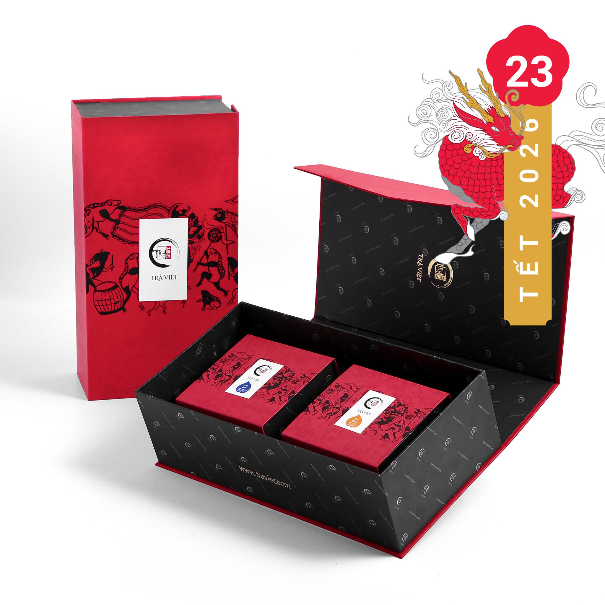 Set quà tết An Khang 2 loại trà ướp hương - Trà Việt QT23