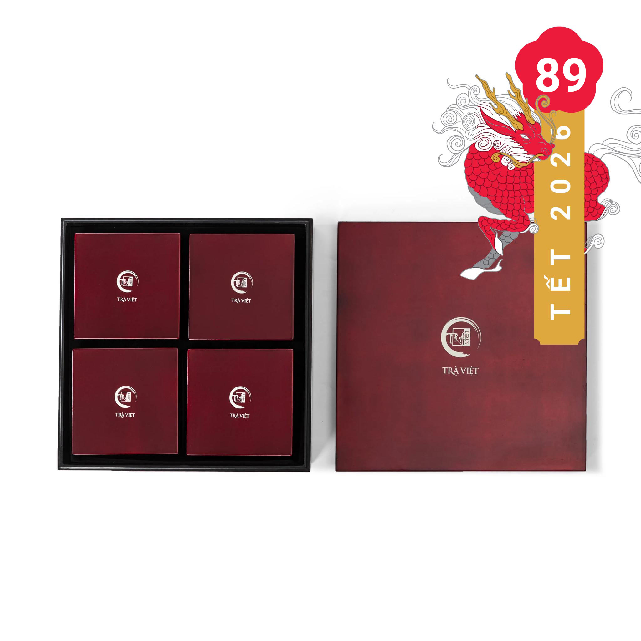Hộp quà tết sơn mài siêu sang - Trà Việt QT89
