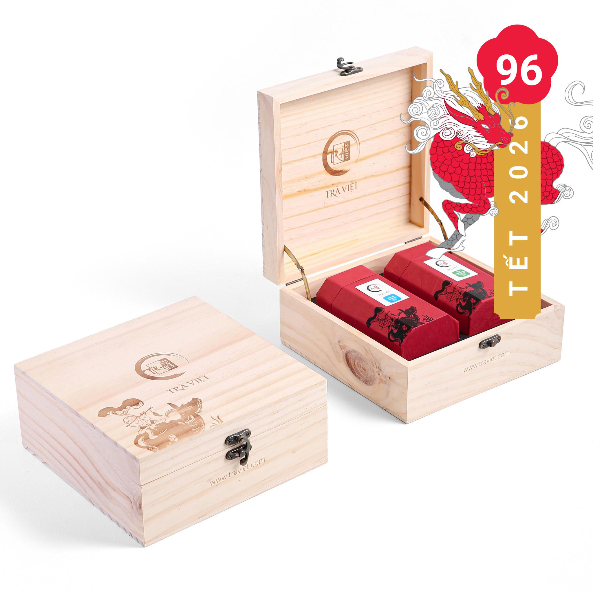 Hộp Quà Tết sức khoẻ gồm trà và hạt - Trà Việt QT96